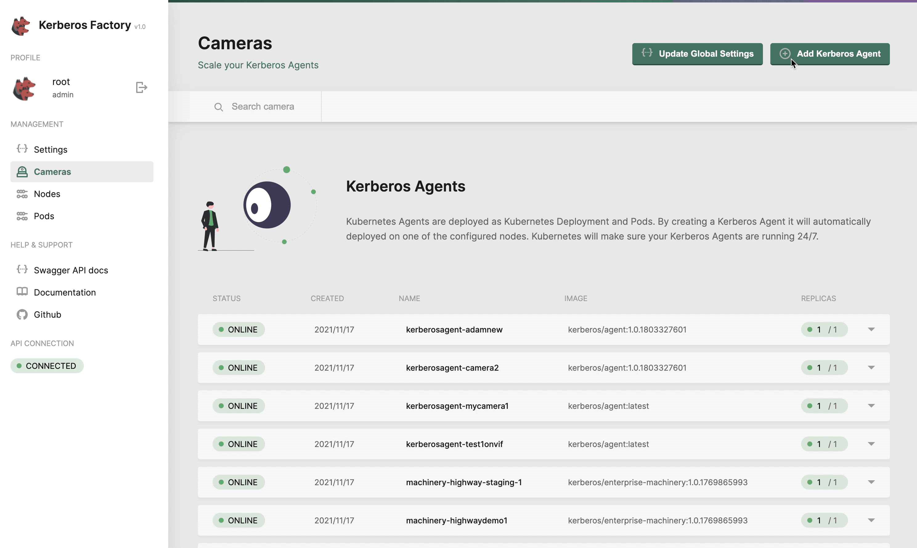 Deploy a single Agent or in bulk.