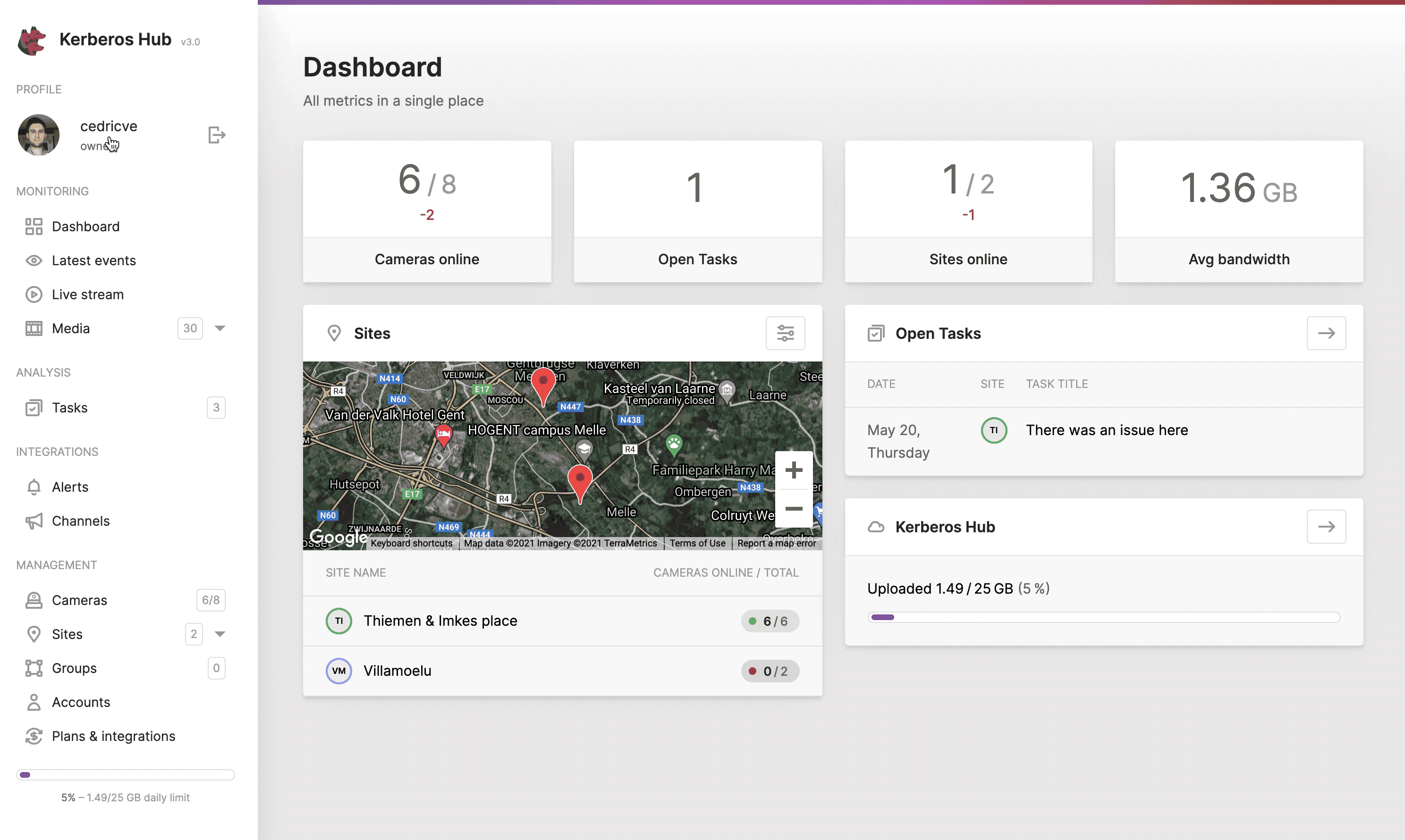 By linking the Agent to Kerberos Hub, your recordings and livestreams will become available online.