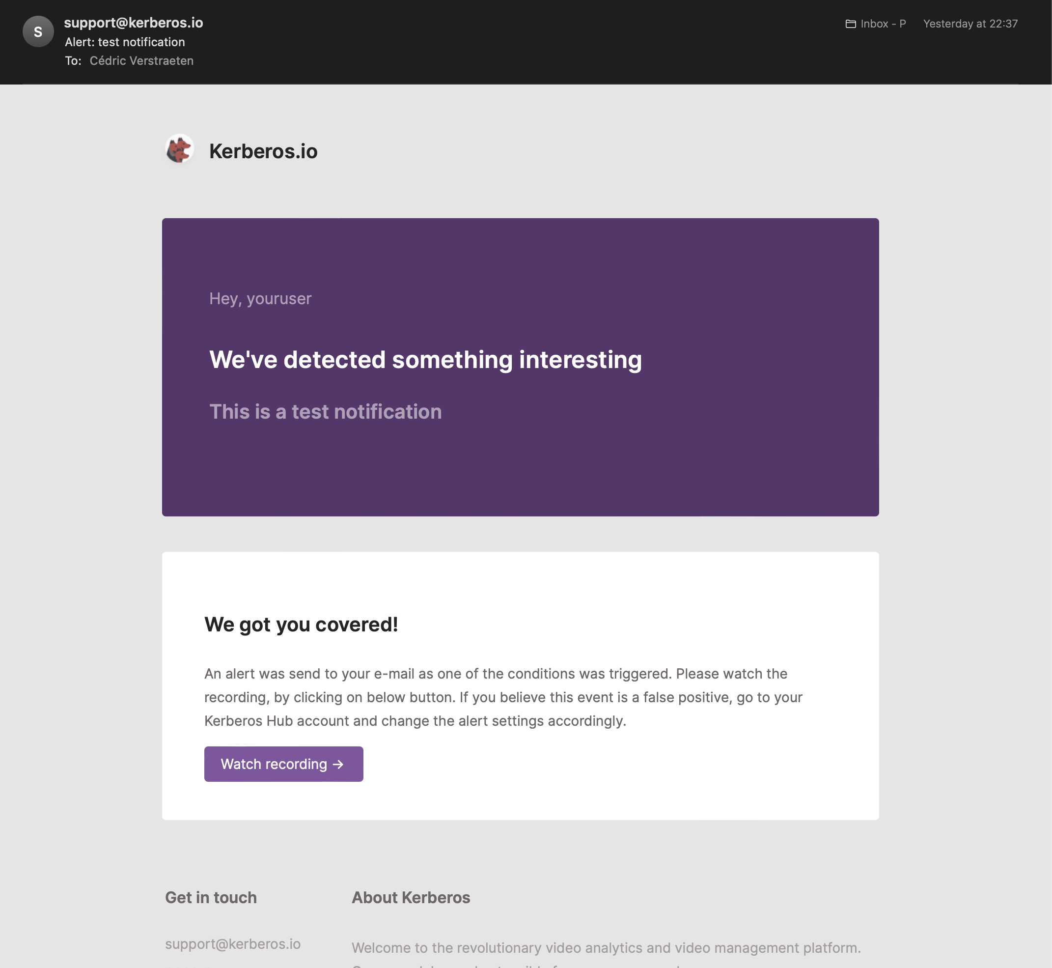 Email example